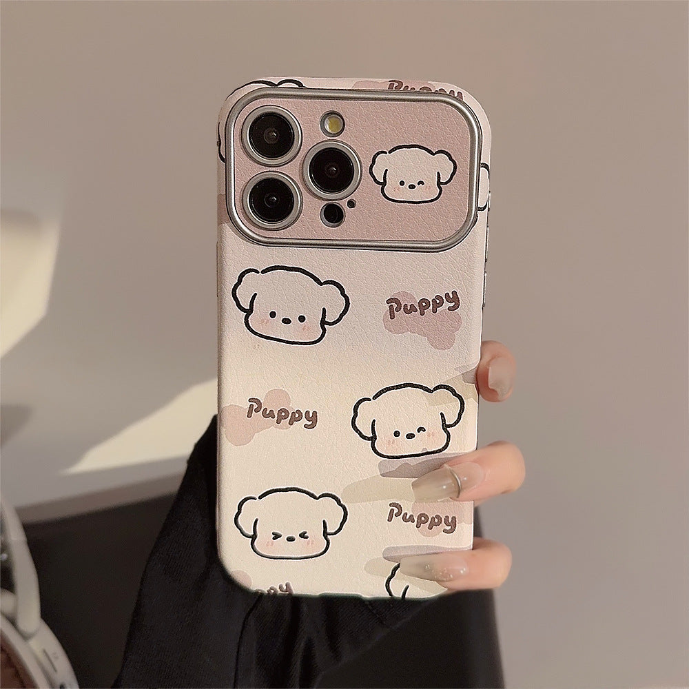 Кремовый милый щенок чехол для iPhone 16 Apple 15, чехол для мобильного телефона 17 Pro Max, 11-го поколения, мягкий чехол для волос 14