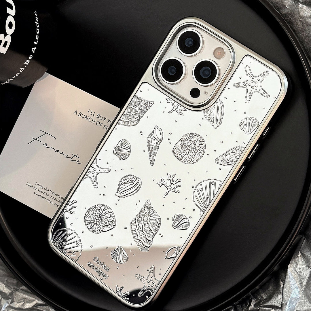Gilt plating applies to Apple 16promax mobile phone case iphone17 starfish shell 13 mirror premium 12 hard