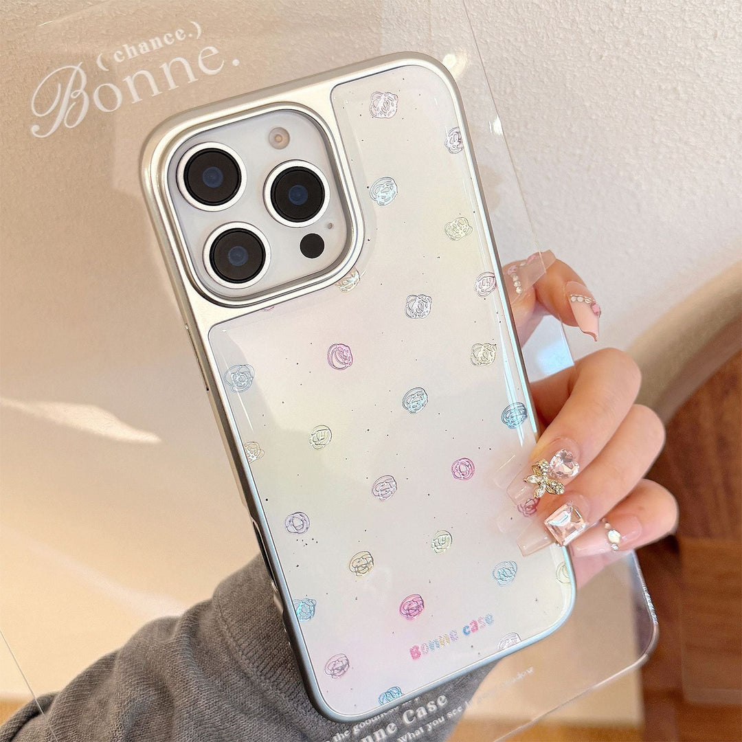 Gilt applicable Apple 15promax mobile phone case iphone16 color graffiti 17 electroplated silver 14 Epoxy Huawei