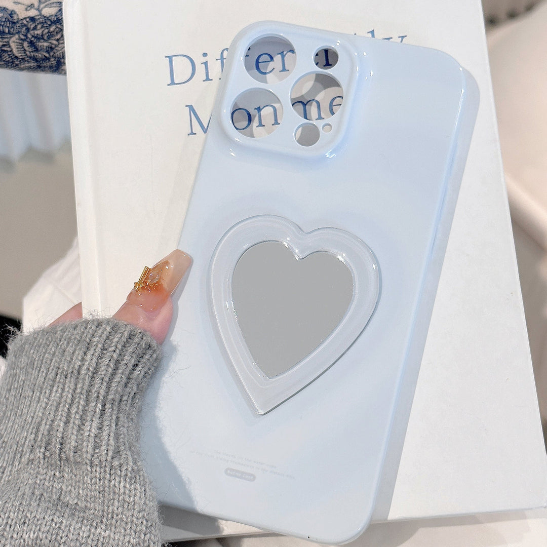 Love mirror three-dimensional application iphone16 mobile phone case Apple 15promax film soft 13 all-inclusive 17 niche