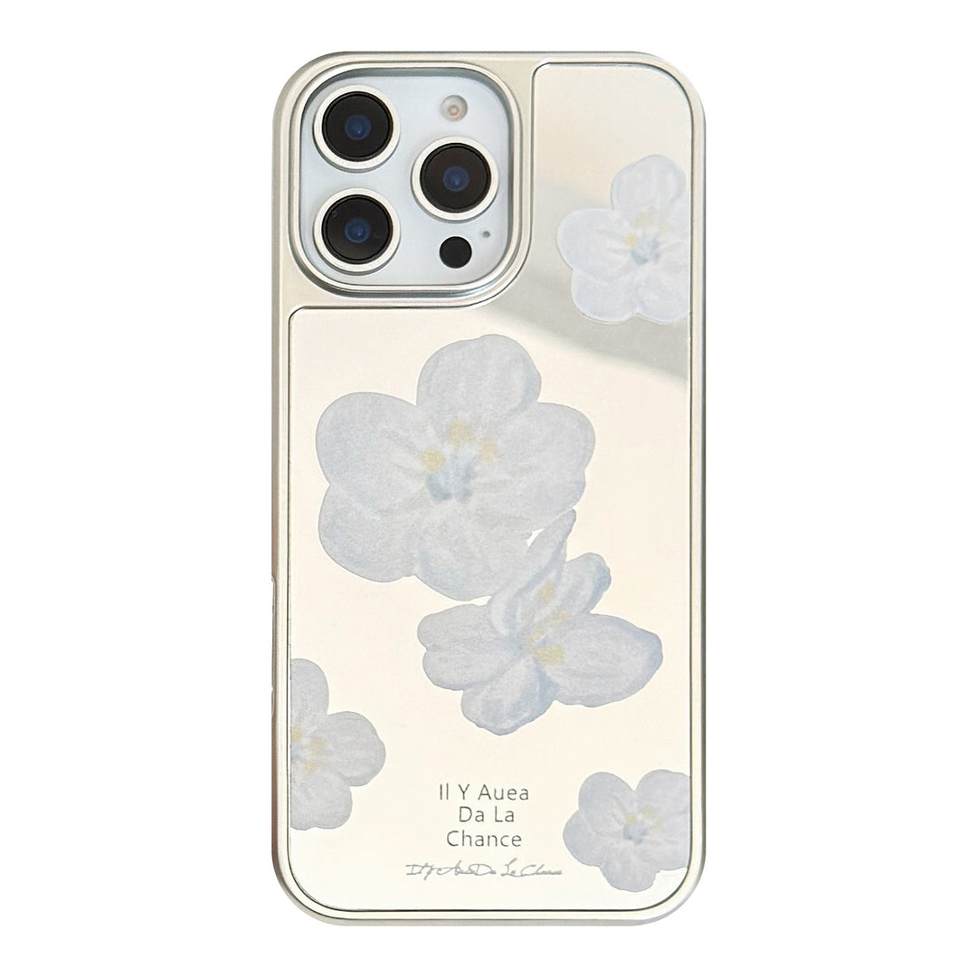 Temperamento suave para la funda de móvil Apple 15promax iphone17 espejo flor 13 coreano 15 galvanizado