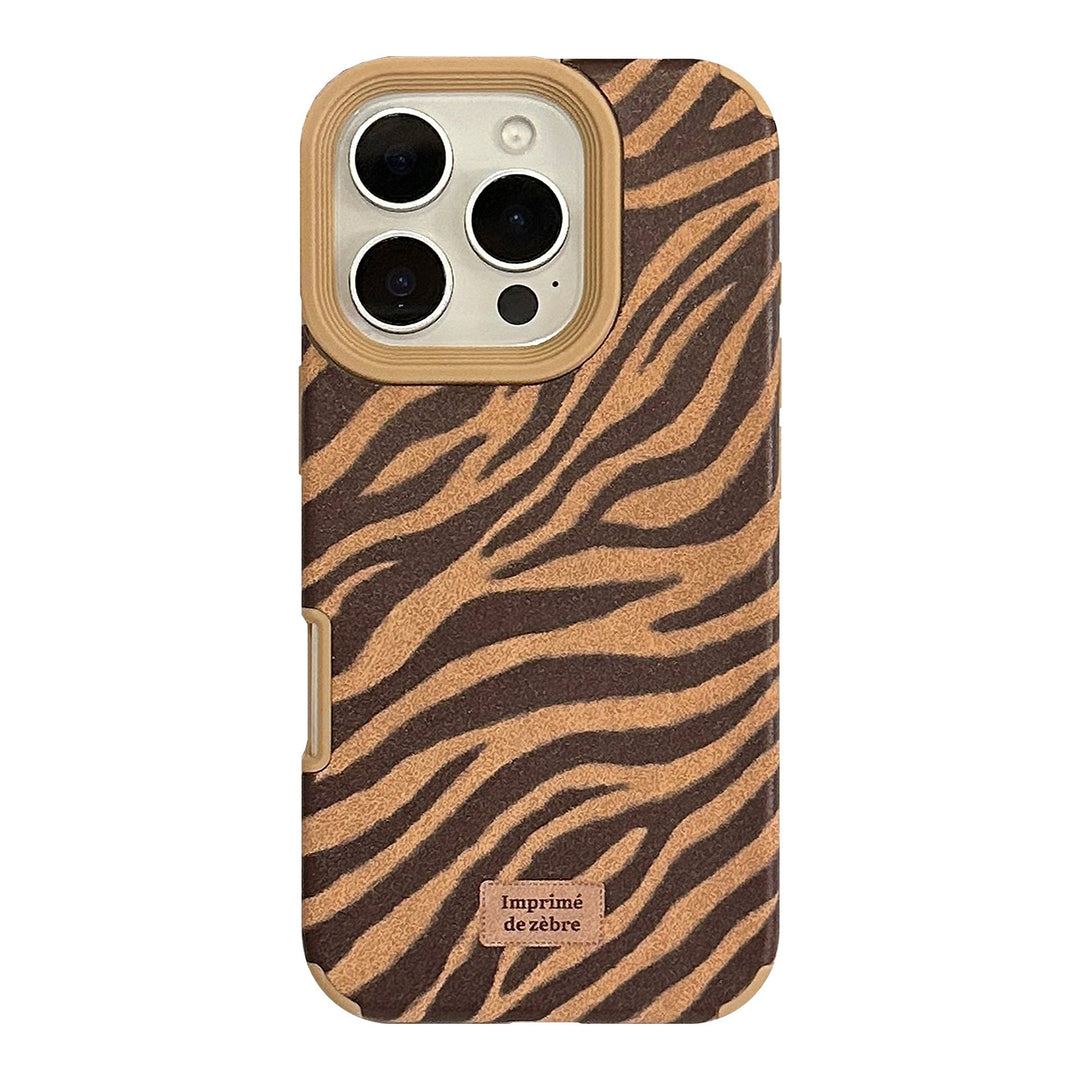 El patrón de cebra personalizado es adecuado para la funda de iPhone 16 de Apple, la funda para móvil 17, la 15promax retro, la 14 de ante y la 13 generación de pelo.
