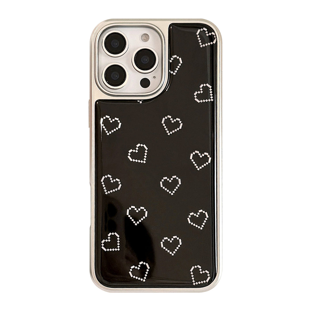 Gilt is suitable for Apple 16promax mobile phone case iphone17 Epoxy simple small love 13 electroplating 14 anti-drop