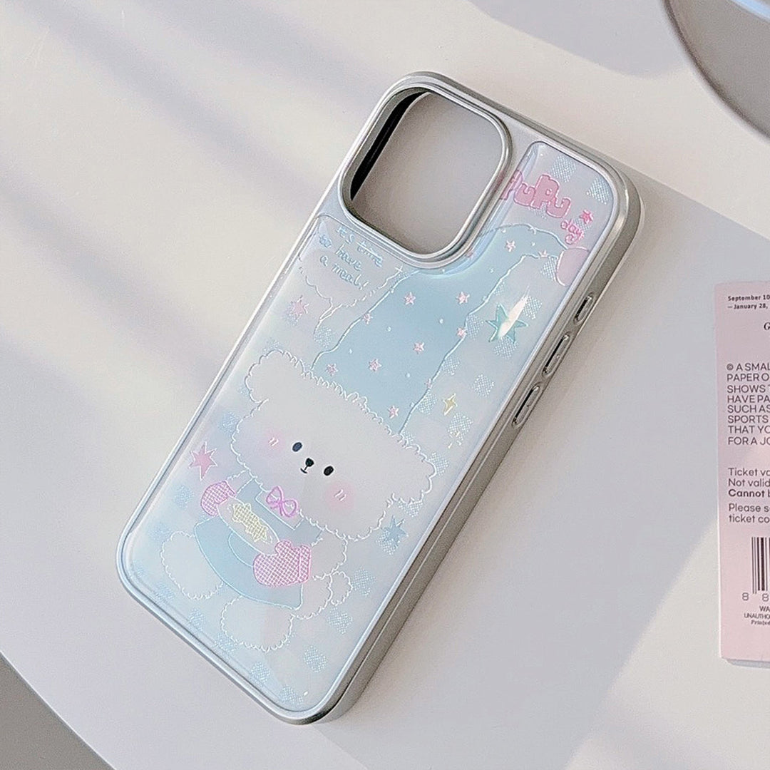 Funda para móvil dorada iPhone 16 15promax a cuadros cachorro de dibujos animados 14 Apple 13 Epoxi 17 para Huawei