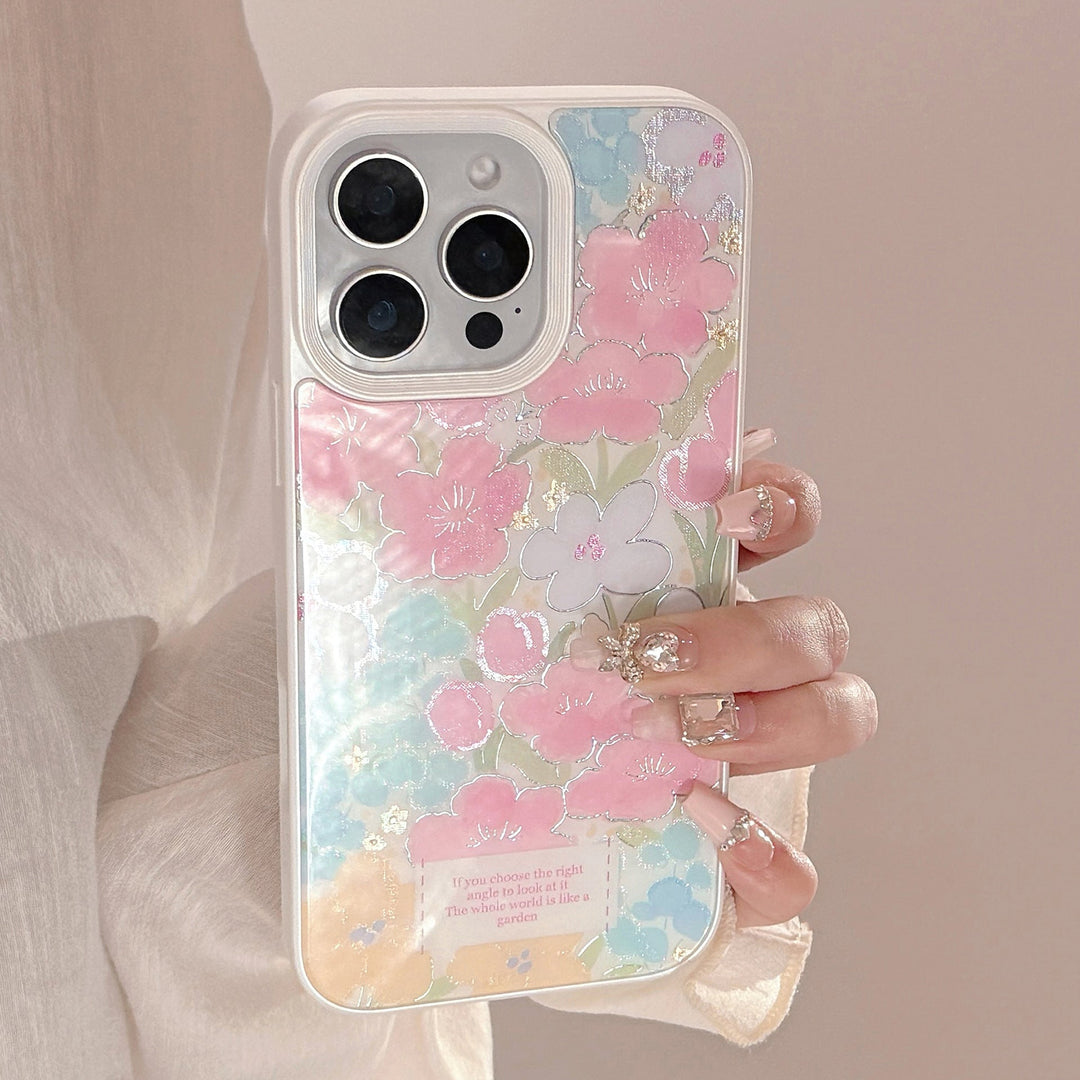 Gilt flower iPhone17 mobile phone case Apple 15 small fresh 14 suitable for 16pro max advanced sense 12/13