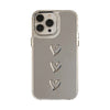 Funda para teléfono móvil Apple 15ProMax iPhone16 de metal tridimensional con amor 17 para 11, de lujo ligero 14, estilo espejo