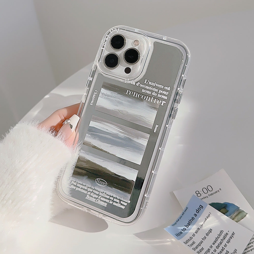 Funda de móvil Apple iPhone 17 Pro Max 16 Pro ins pintura al óleo nube mar estilo literario 13 espejo 11 avanzada