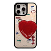 funda para teléfono móvil ins de dibujos animados coreanos apta para iPhone 16 Apple 17Pro Max espejo 13 con soporte de amor 15