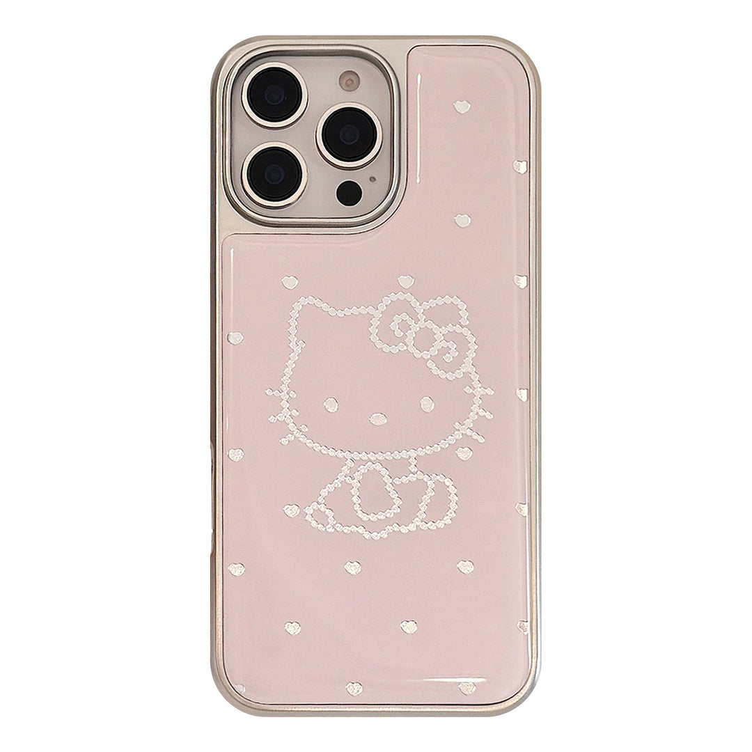 Gilt Epoxy iphone16 Sweetheart Cat Suitable for 17 Apple 15promax Mobile Phone Case 13 Electroplating 14 Huawei