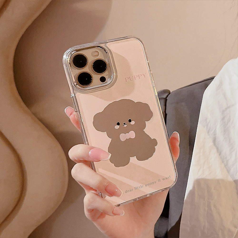 Bonito perro mascota iphone16 es adecuado para la funda de teléfono móvil Apple 17promax 15 superficie de espejo galvanizada 11 generación 12