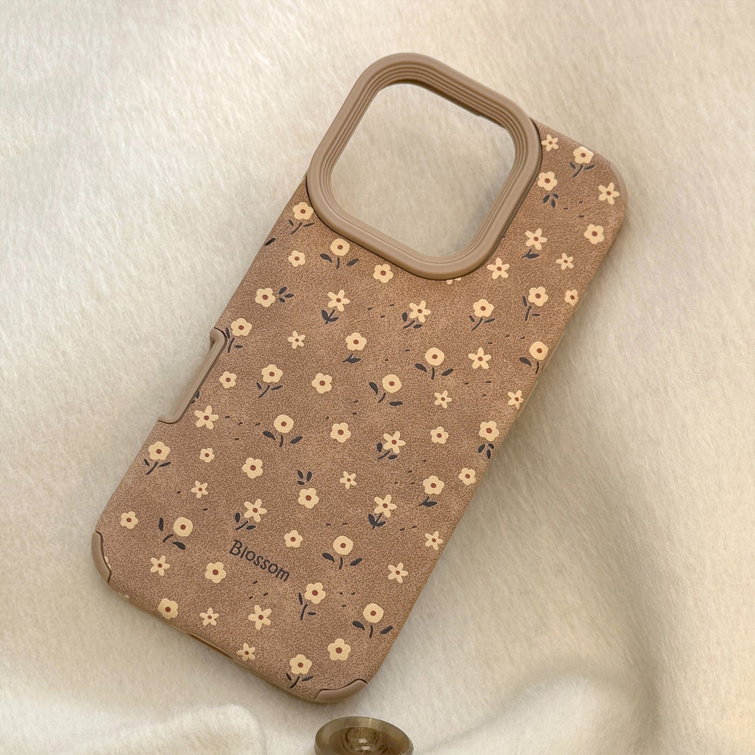 Осенние мелкие цветы подходят для чехла на iPhone 16 Apple 17 Pro Max 15 ретро 14 замша 13 поколение волосатых