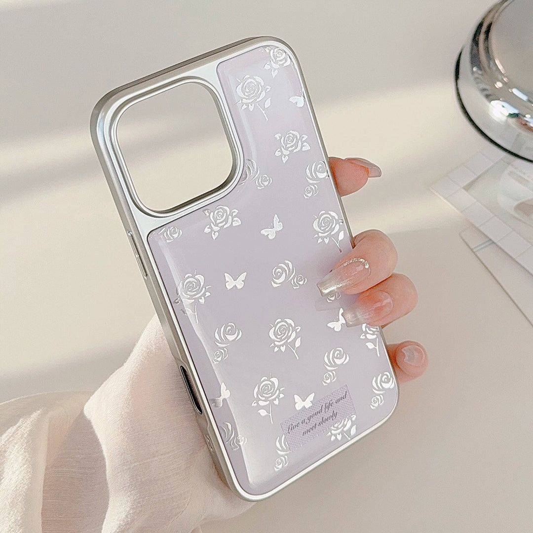 Mariposa rosa dorada para funda de teléfono móvil Apple 17 Pro Max iPhone 14, epoxi 13 suave 15