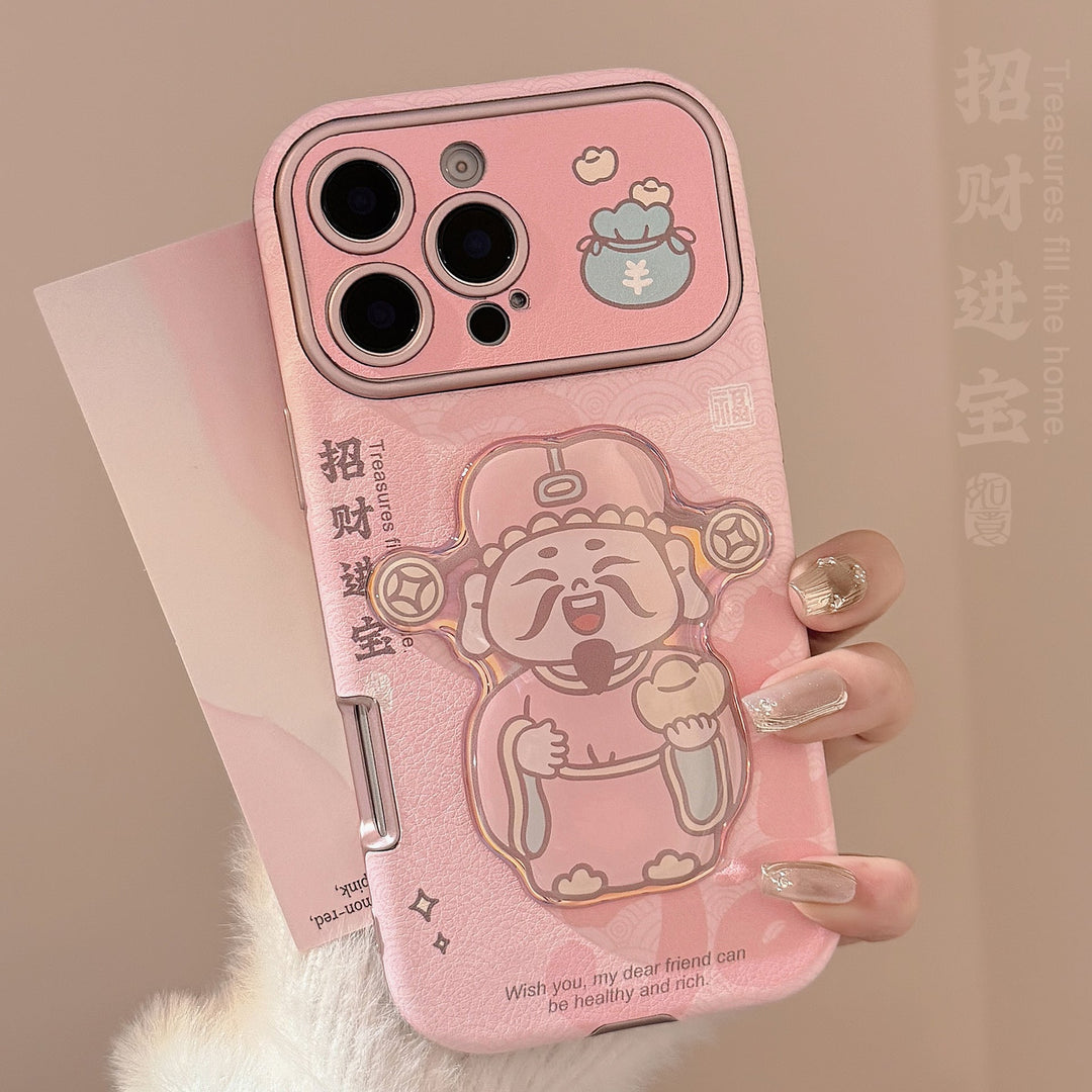 Чехол для iPhone 16 «Розовый Бог Богатства», для iPhone 14 Pro Max, 15 Cortex, объемный, к Новому году 17