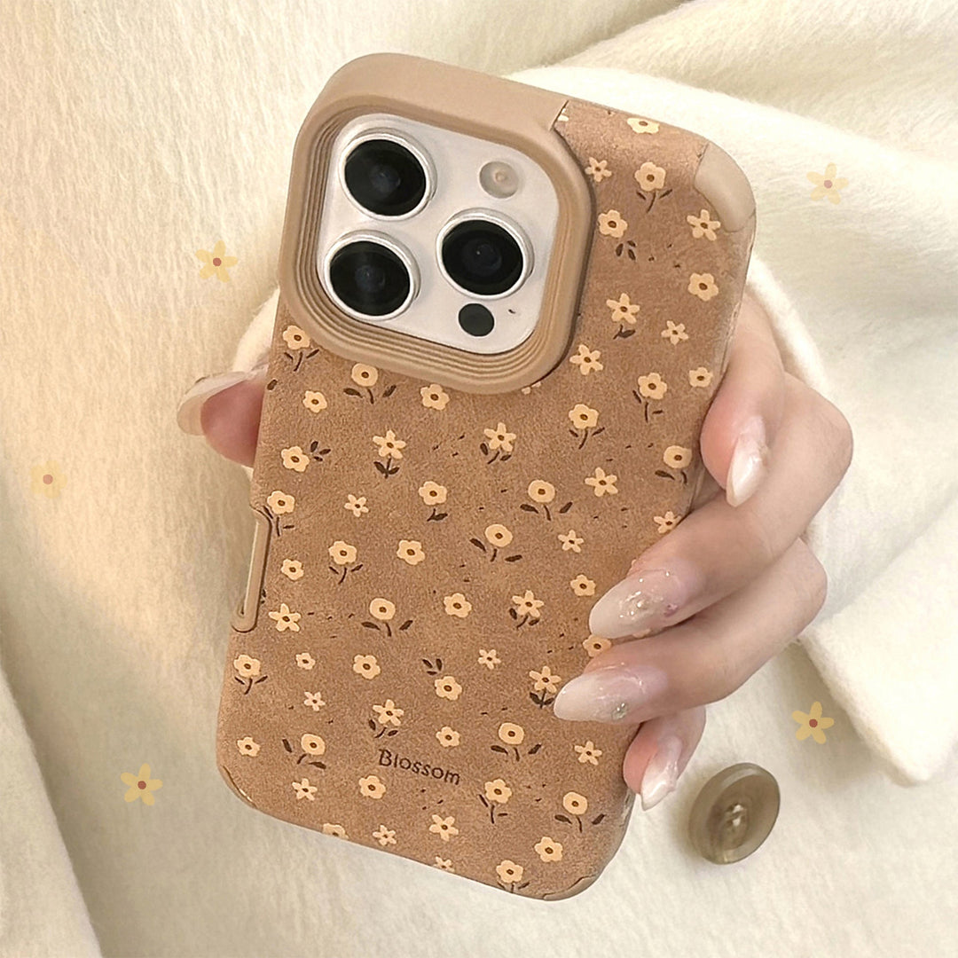 Осенние мелкие цветы подходят для чехла на iPhone 16 Apple 17 Pro Max 15 ретро 14 замша 13 поколение волосатых