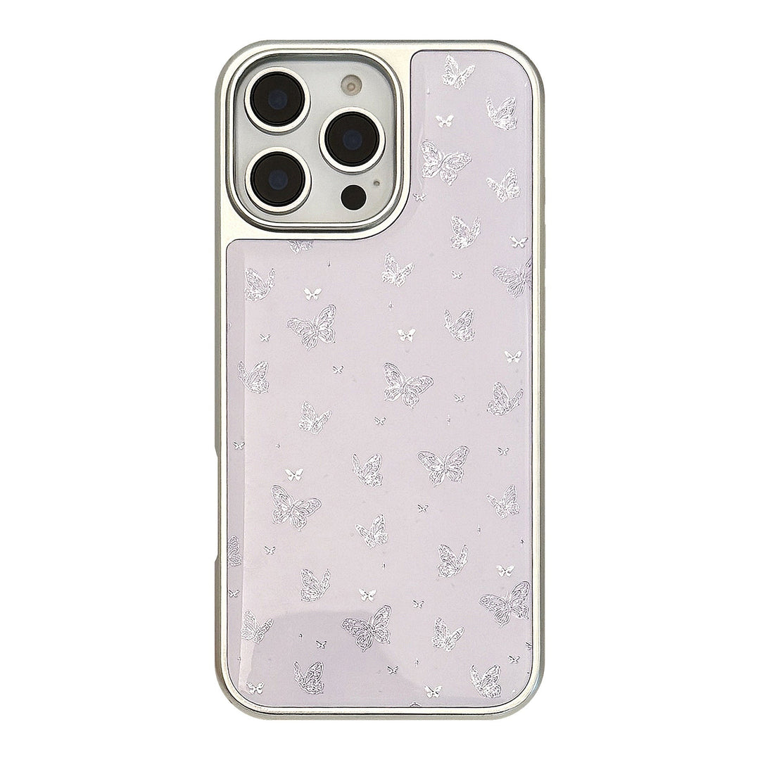 Gilt ins purple butterfly is suitable for Apple 15pro max mobile phone case iphone16 Epoxy 17 electroplating 14 Huawei