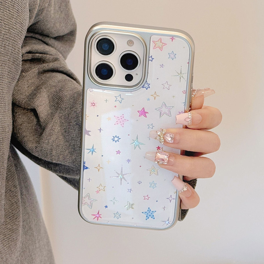Dorado aplicable a la funda de teléfono móvil Apple 15promax iphone16, estrella de dopamina de epoxi 17, galvanizado 14 Huawei