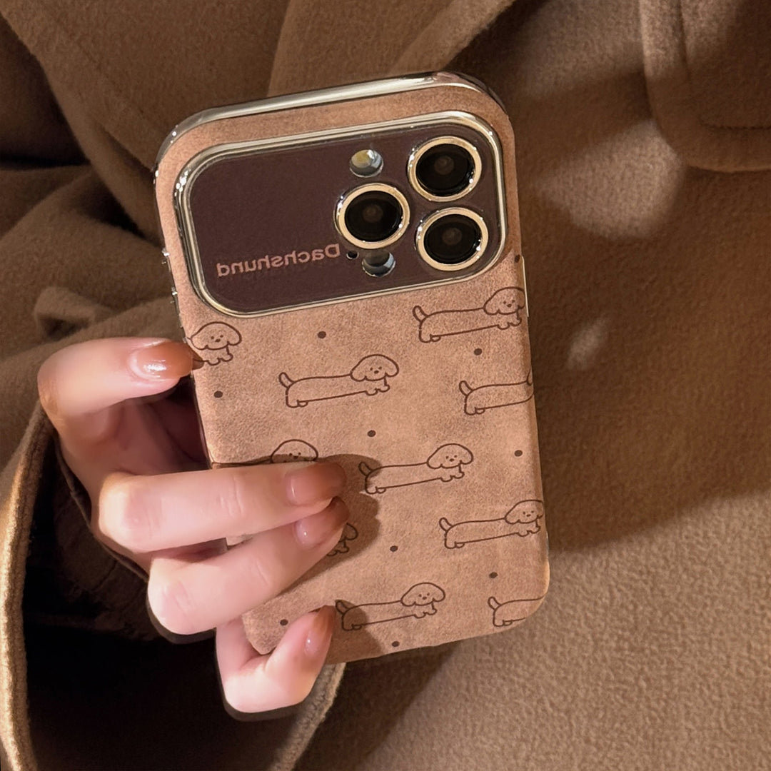 Divertidas líneas de franela con cachorros para funda de iPhone 15, correa para iPhone 16 Pro Max, 14 todo incluido, 17 blando