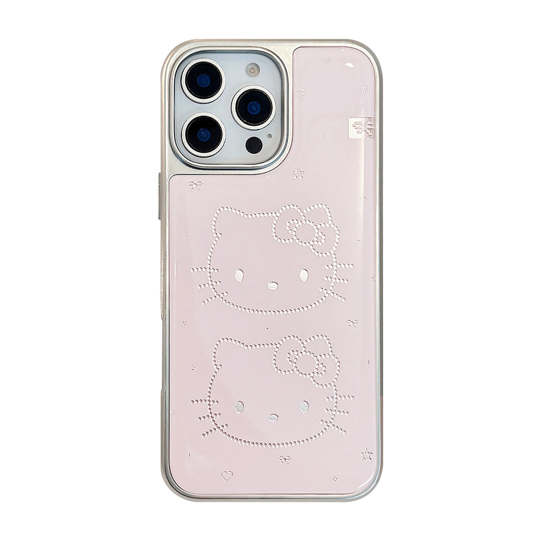 Gilt Epoxy iphone16 Cute Meow Suitable for Apple 15promax Mobile Phone Case 17 Electroplating Huawei Mate