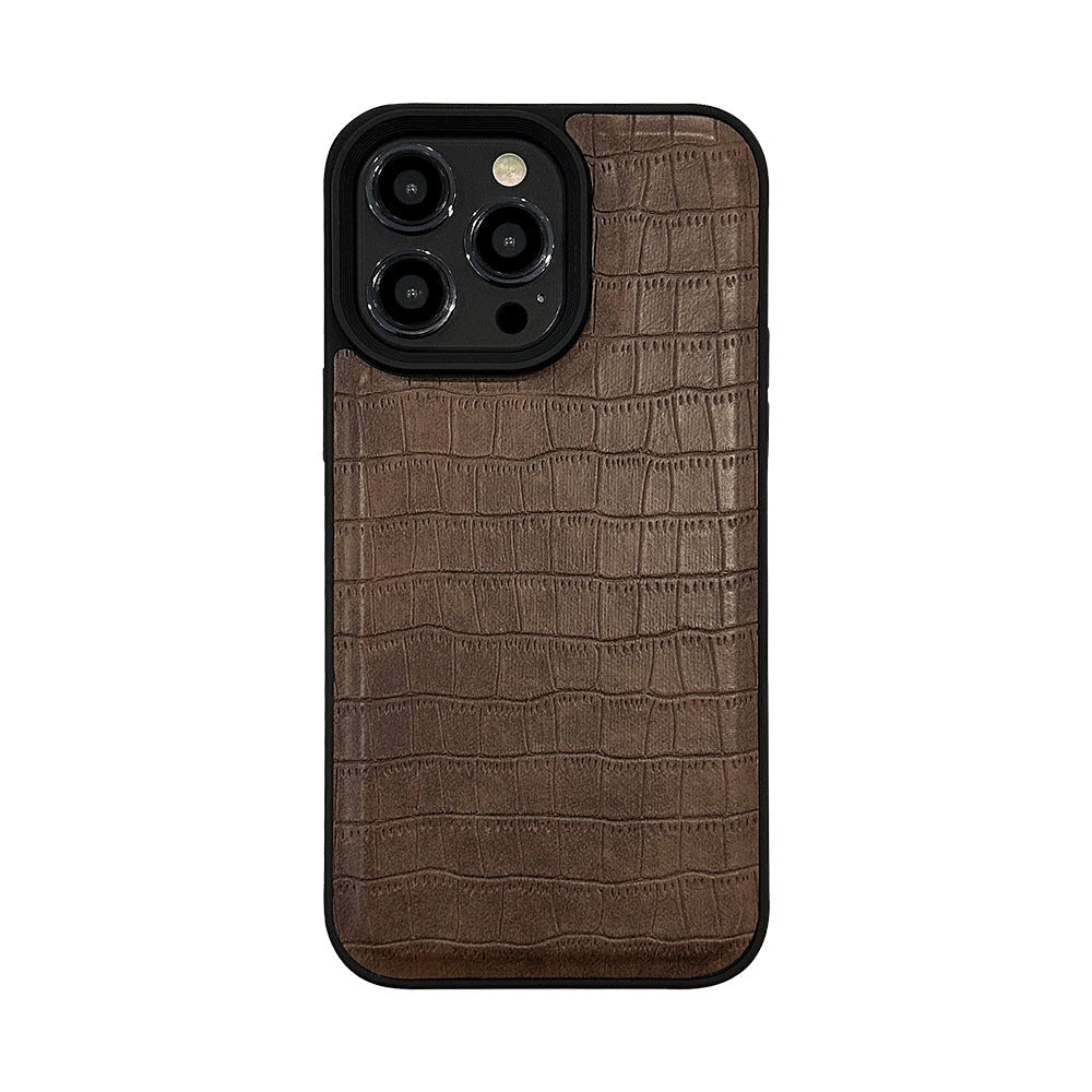 Funda de móvil retro de estilo premium 12 con estampado de piel de cocodrilo 15 para iPhone 13 17promax con personalidad 16