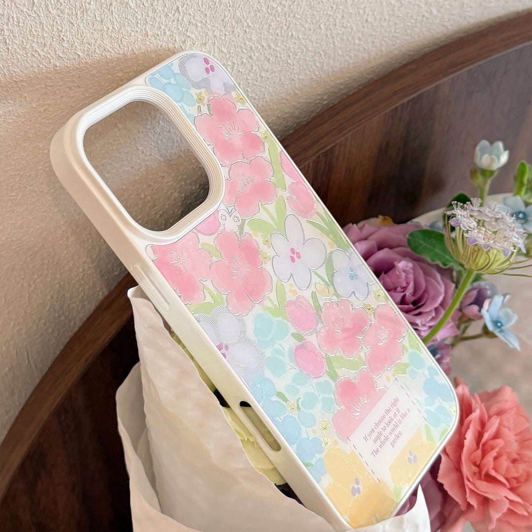 Gilt flower iPhone17 mobile phone case Apple 15 small fresh 14 suitable for 16pro max advanced sense 12/13