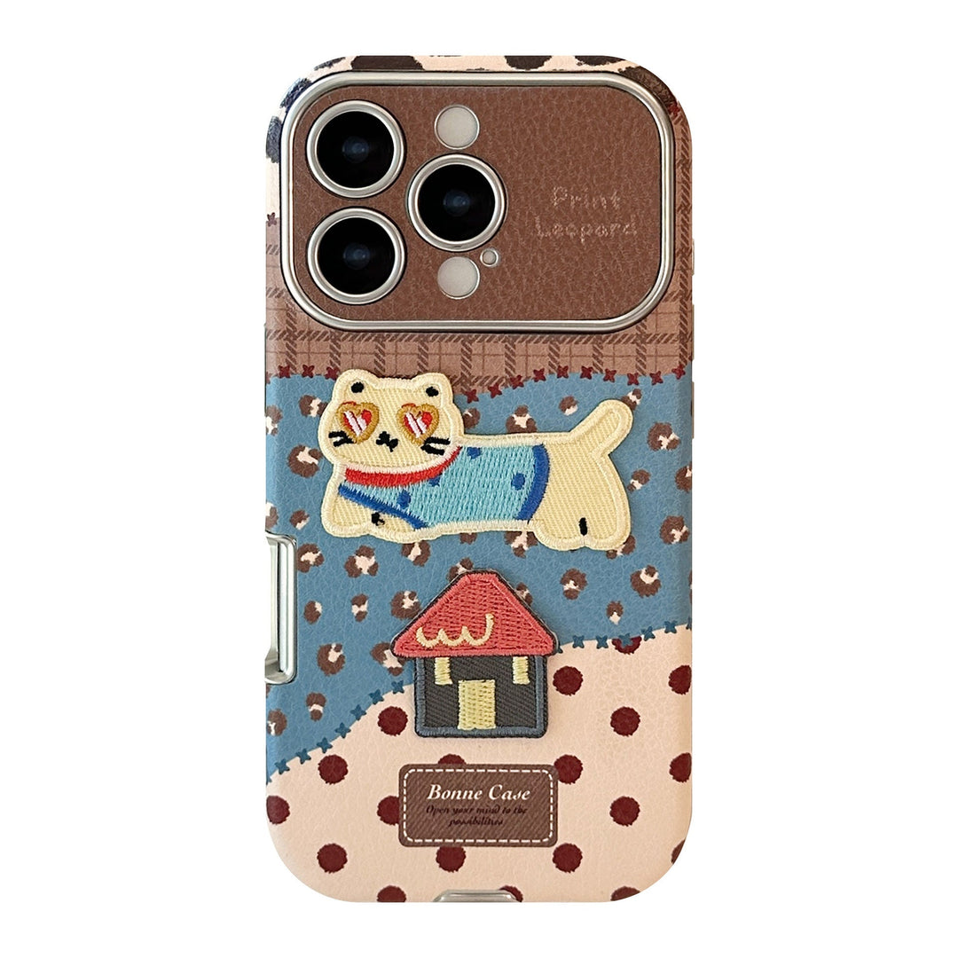 Funda de leopardo para iPhone 17 Pro Max, carcasa para Apple 16, antigolpes 15, de piel retro, dibujos animados 12