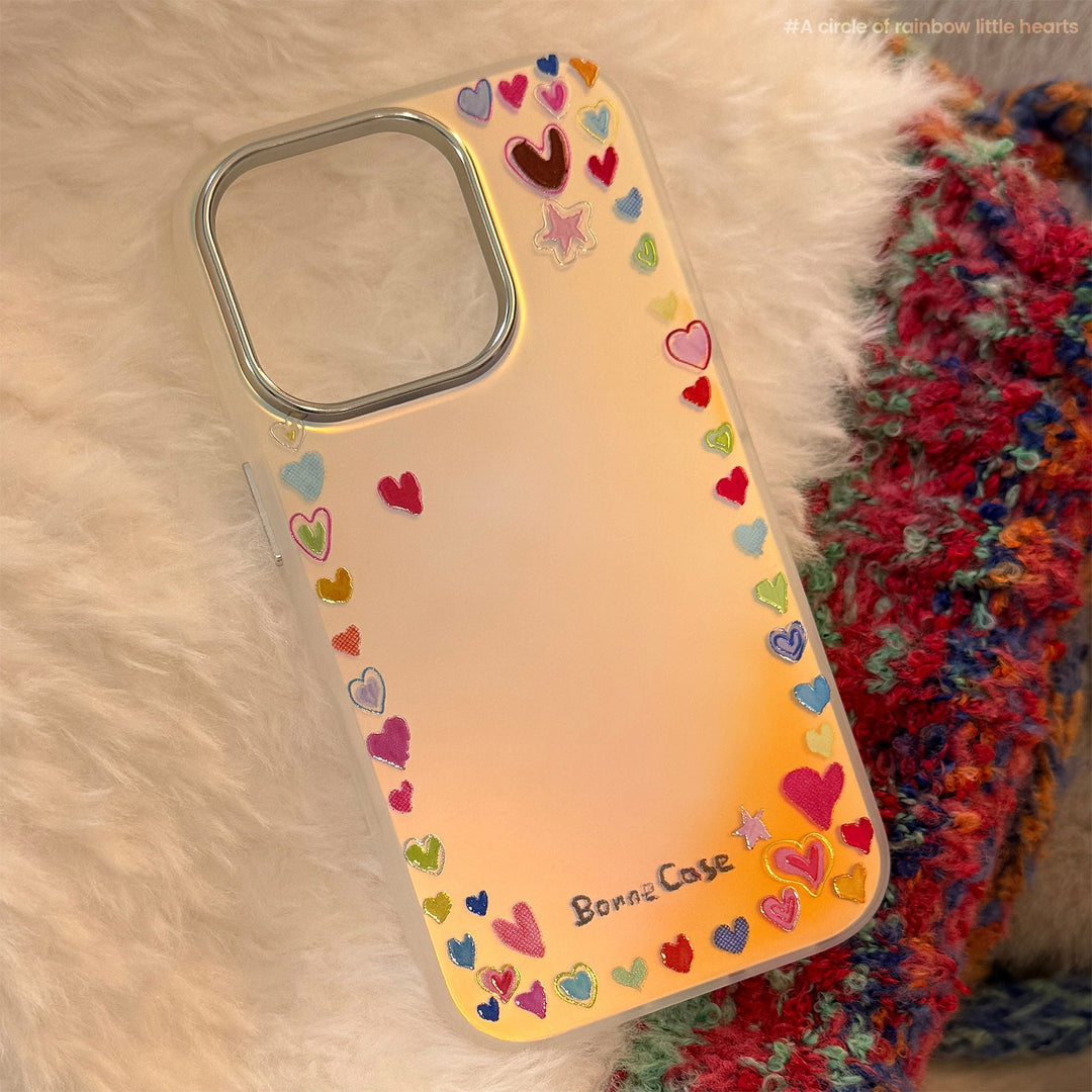 Funda para iPhone 16 Pro Max chapada en oro, color arcoíris, amor, 17 colores dopamina, 13 láser, 14 anticaídas