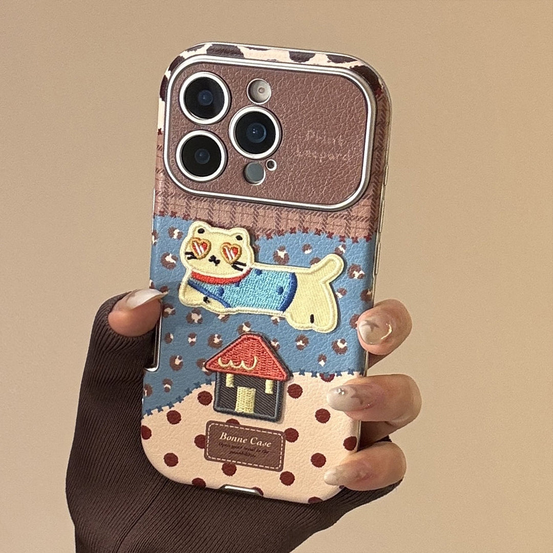 Funda de leopardo para iPhone 17 Pro Max, carcasa para Apple 16, antigolpes 15, de piel retro, dibujos animados 12