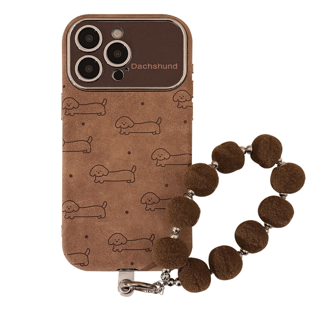 Divertidas líneas de franela con cachorros para funda de iPhone 15, correa para iPhone 16 Pro Max, 14 todo incluido, 17 blando