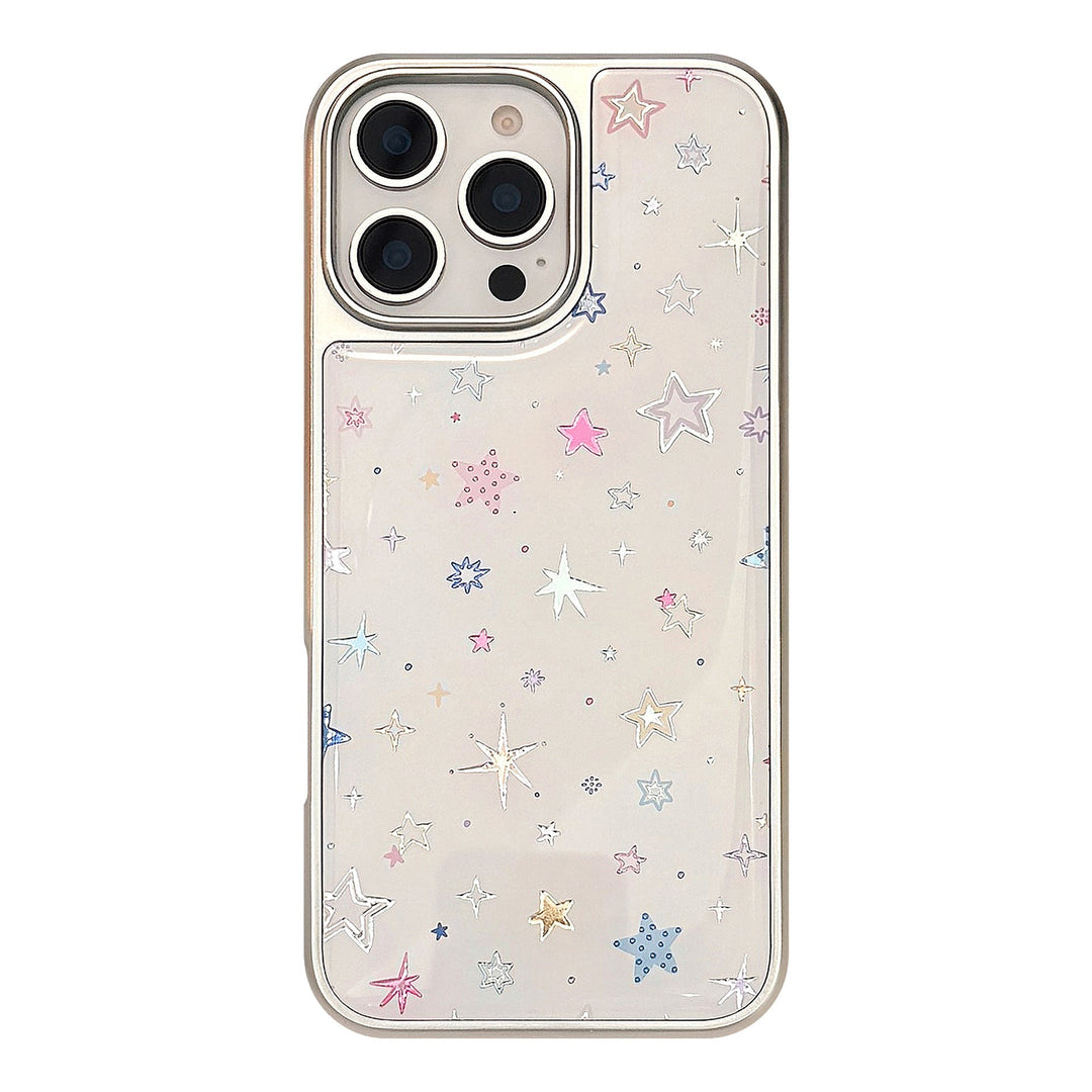 Dorado aplicable a la funda de teléfono móvil Apple 15promax iphone16, estrella de dopamina de epoxi 17, galvanizado 14 Huawei