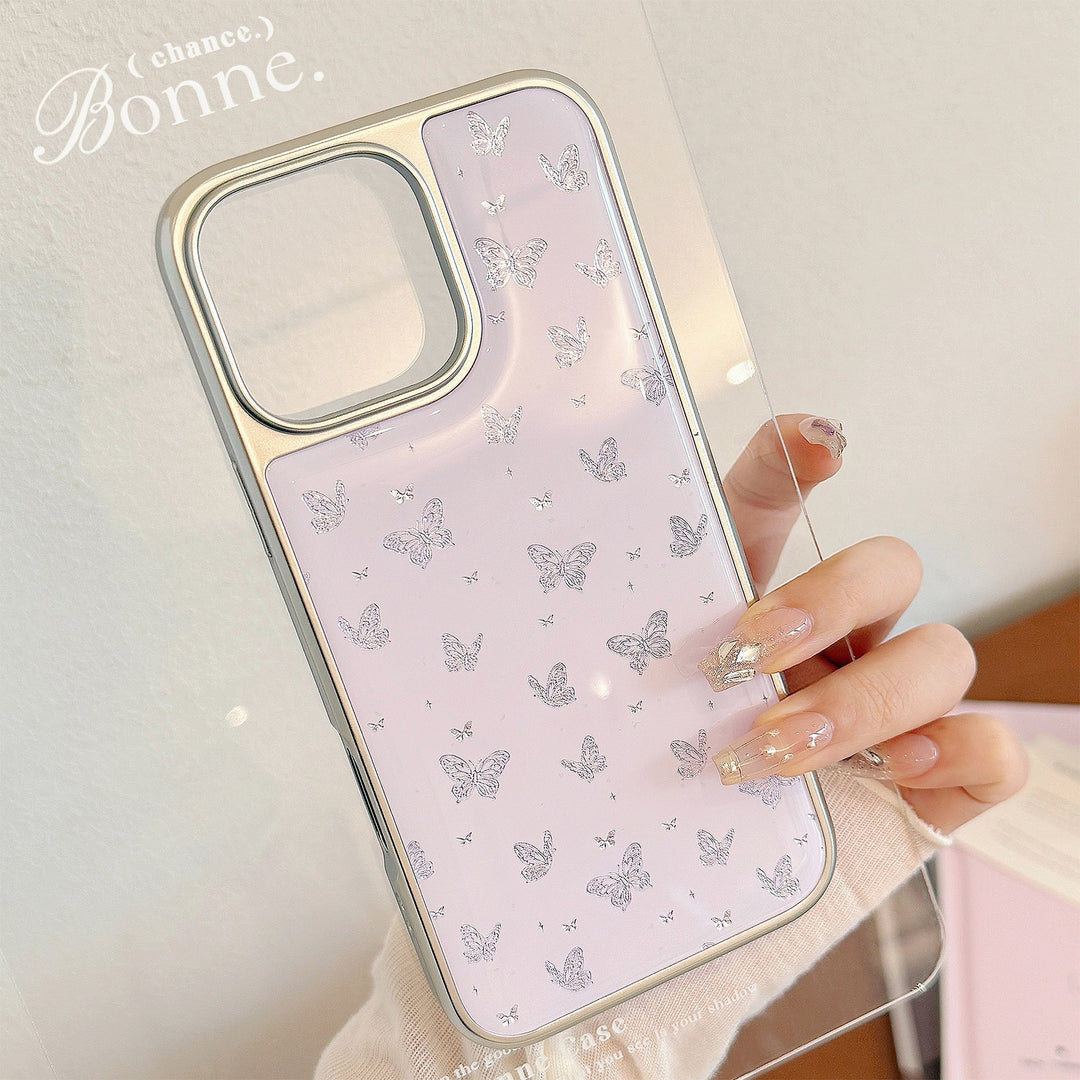 Gilt ins purple butterfly is suitable for Apple 15pro max mobile phone case iphone16 Epoxy 17 electroplating 14 Huawei