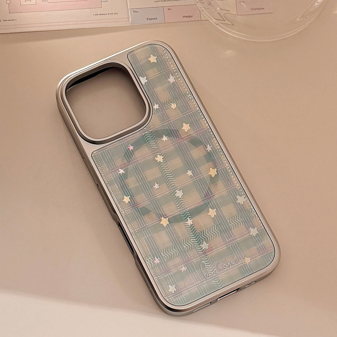 Funda para teléfono móvil Gilt aplicable a iPhone 15 Apple 16Pro Max con lazo giratorio y soporte magnético 14 a cuadros 17