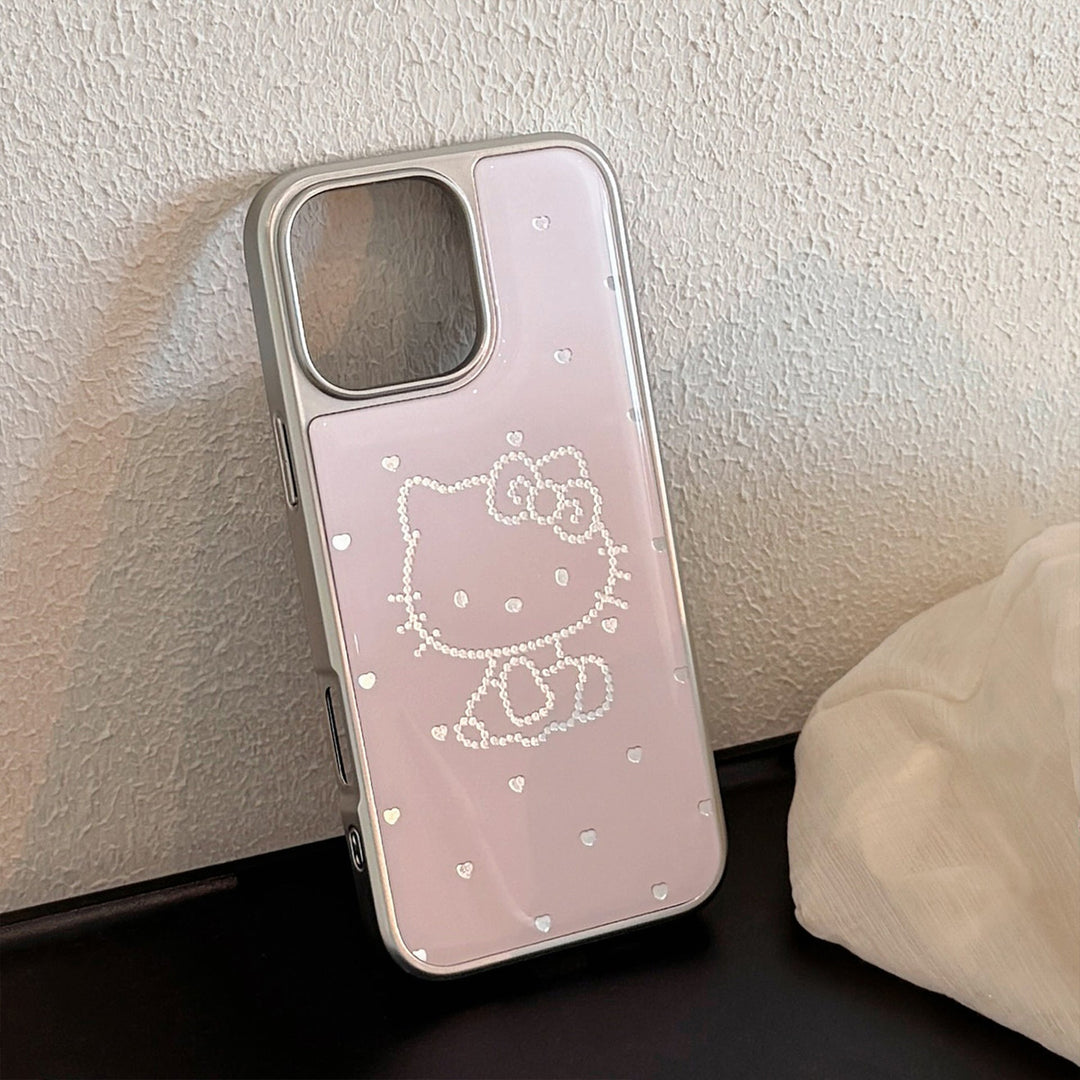 Gilt Epoxy iphone16 Sweetheart Cat Suitable for 17 Apple 15promax Mobile Phone Case 13 Electroplating 14 Huawei