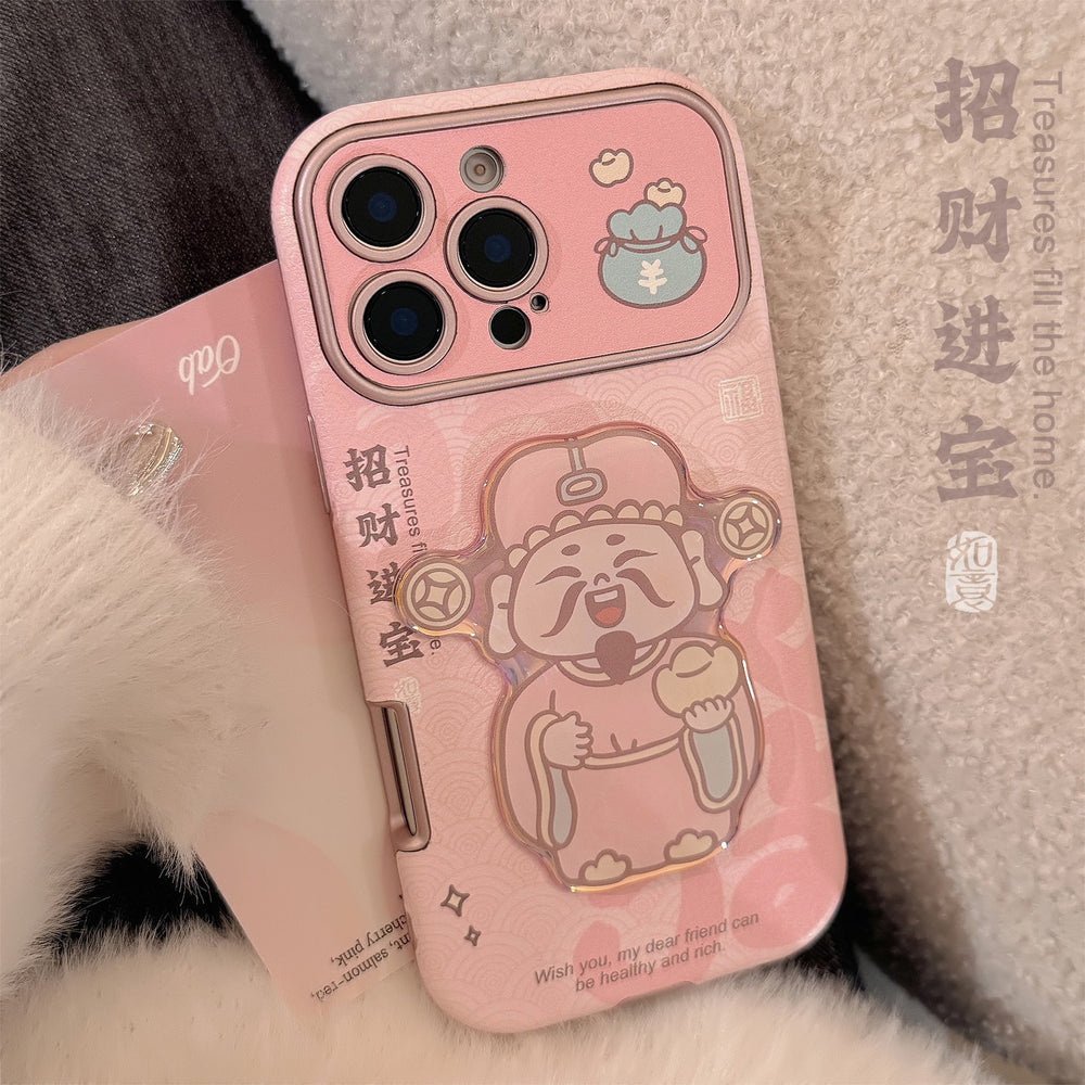 Чехол для iPhone 16 «Розовый Бог Богатства», для iPhone 14 Pro Max, 15 Cortex, объемный, к Новому году 17