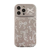 El estilo japonés y coreano es adecuado para la funda de iPhone 16 Apple 15, la funda de teléfono móvil 14Pro Max de pantalla completa con lazo 17, cuero 12, galvanizado