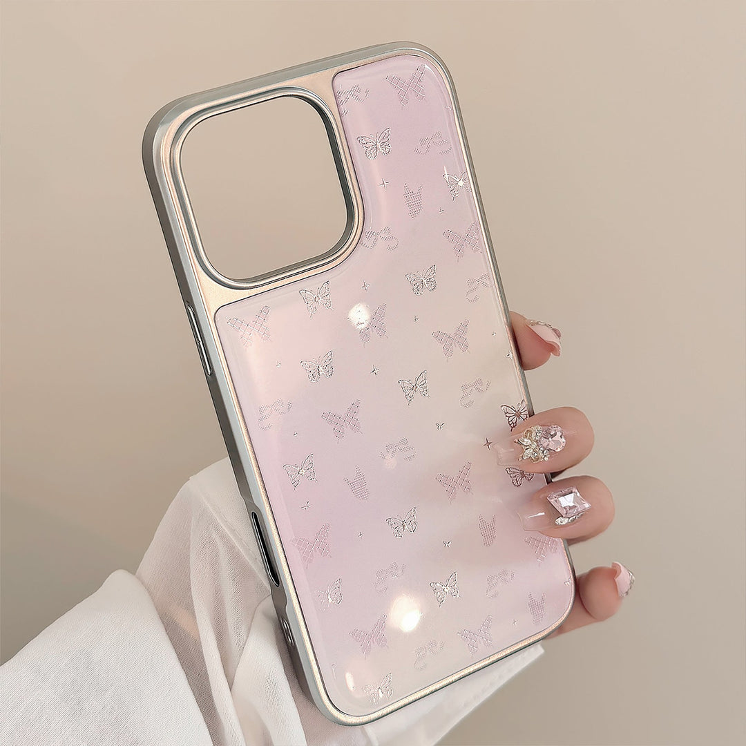 Gilt ins powder butterfly apple 16pro max mobile phone case iphone15 Epoxy 17 is suitable for huawei mate70.