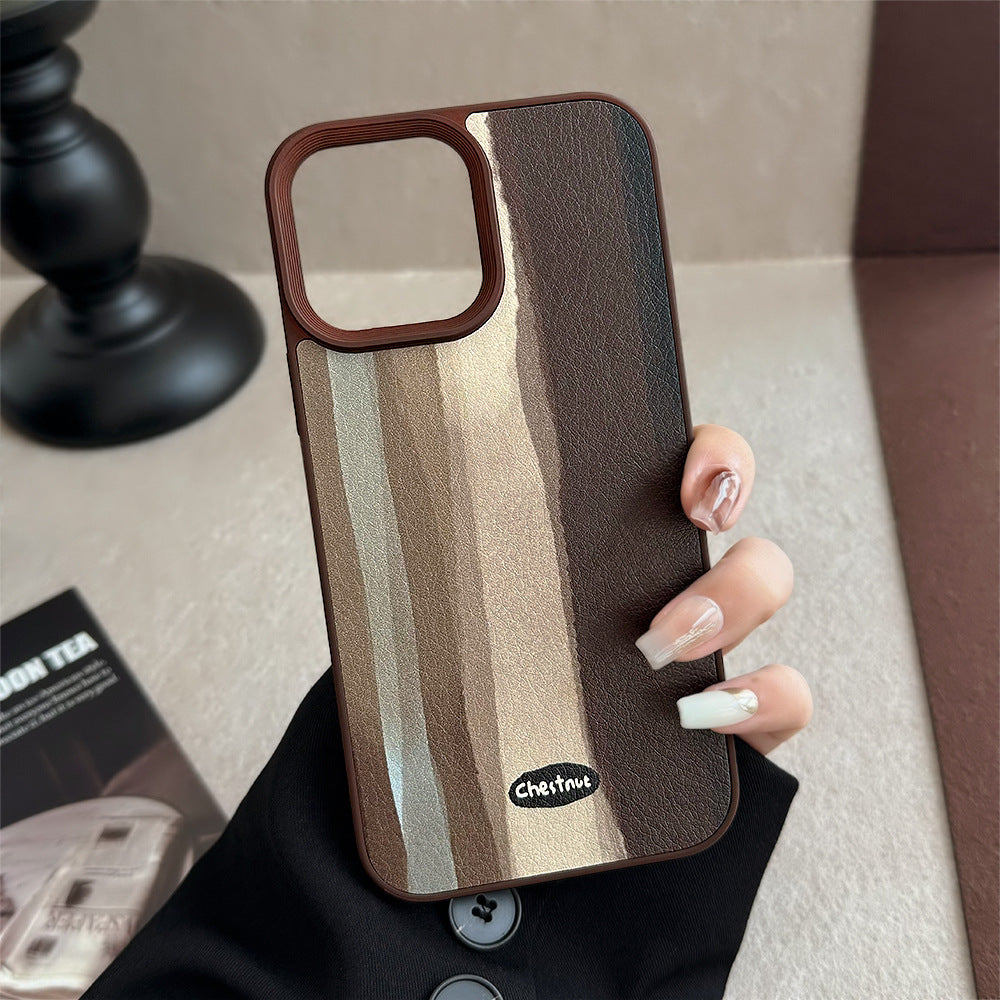 Funda para teléfono móvil iPhone 13 Maillard 11 de cuero Medieval a cuadros para Apple 16 17pro max 15
