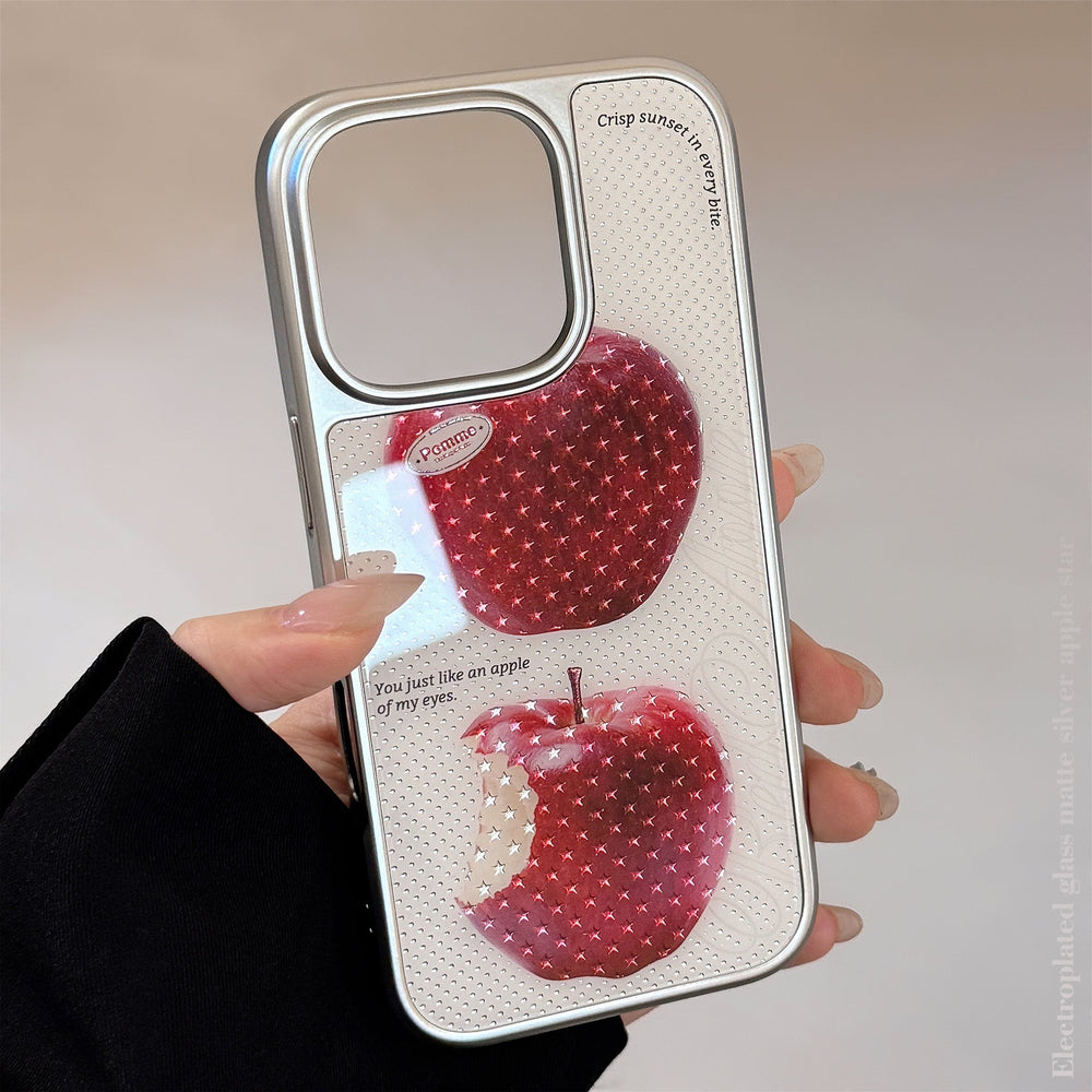 Funda dorada para teléfono iPhone 16 Pro Max estrella roja Apple 15 chapado duro 14 para 13 premium 17 Huawei