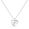 .925 Sterling Silver Diamond Accent MOM with Heart Pendant Necklace (J-K Color, I2-I3 Clarity) - 18