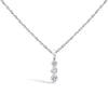 .925 Sterling Silver 1/7 Cttw Lab Grown Diamond Three Stone Diamond Pendant Necklace - 18