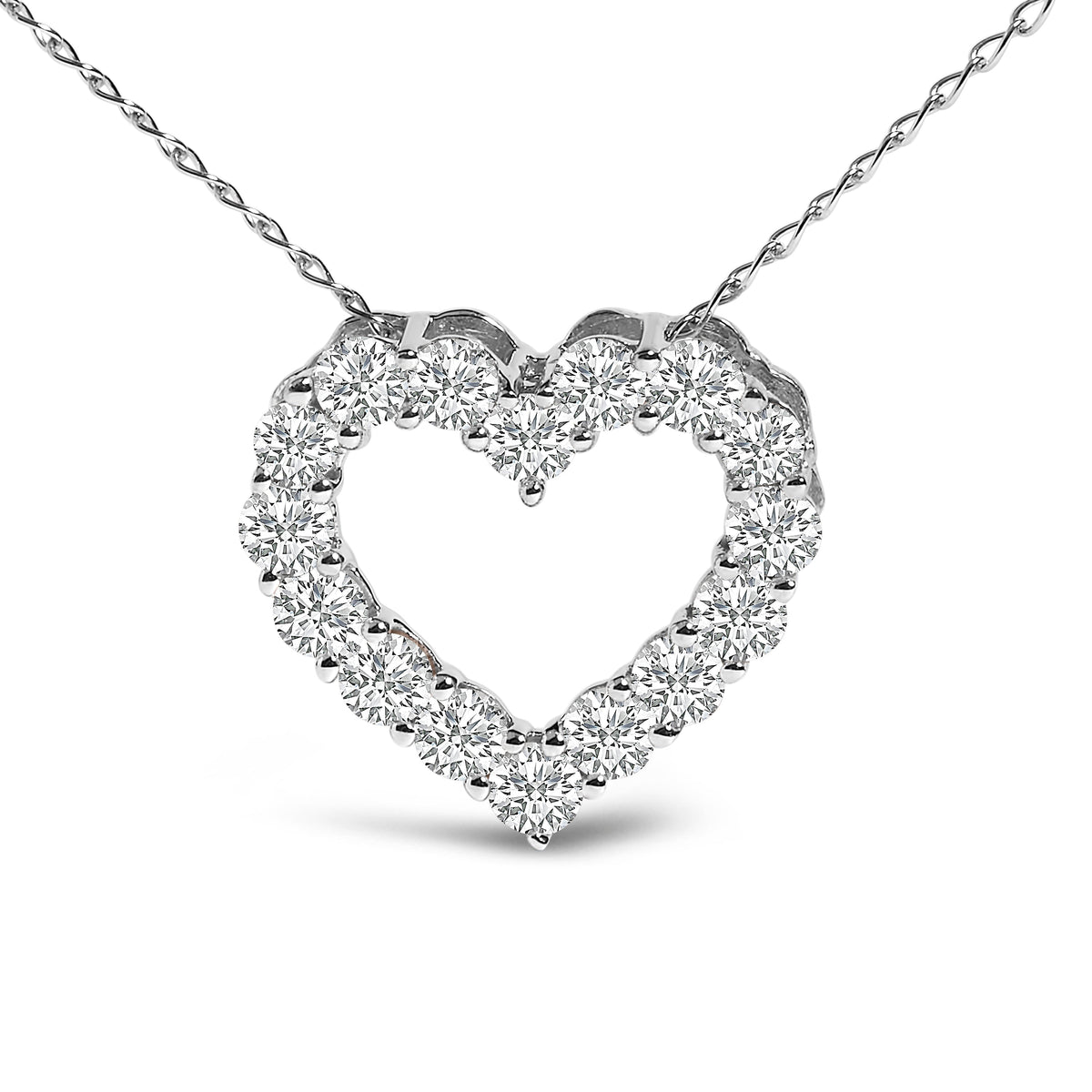 Collar con colgante en forma de corazón con diamante cultivado en laboratorio de 1/2 quilate en oro blanco de 14 quilates