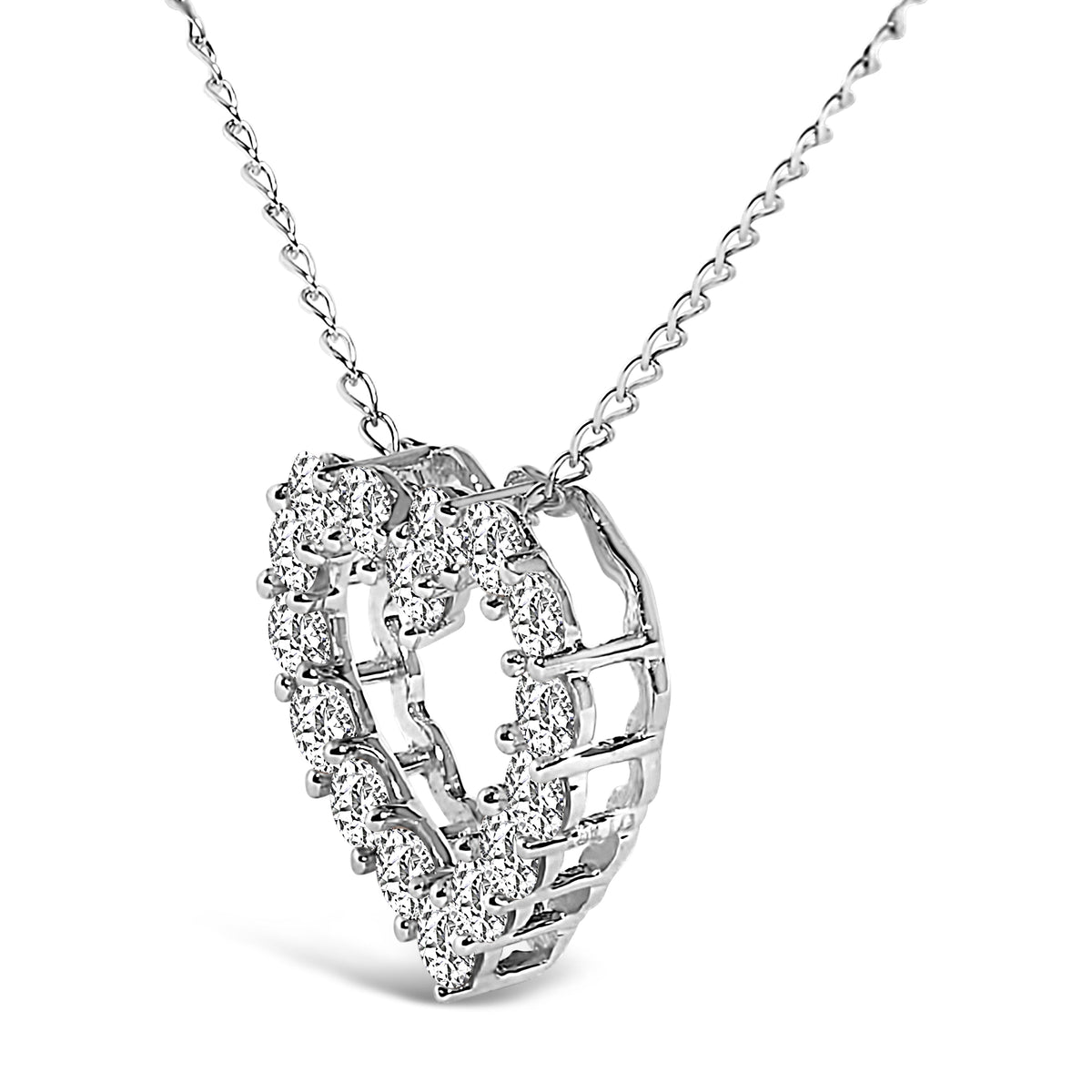 Collar con colgante en forma de corazón con diamante cultivado en laboratorio de 1/2 quilate en oro blanco de 14 quilates