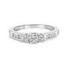 10K White Gold 1/2 Cttw Diamond Three Stone Ring