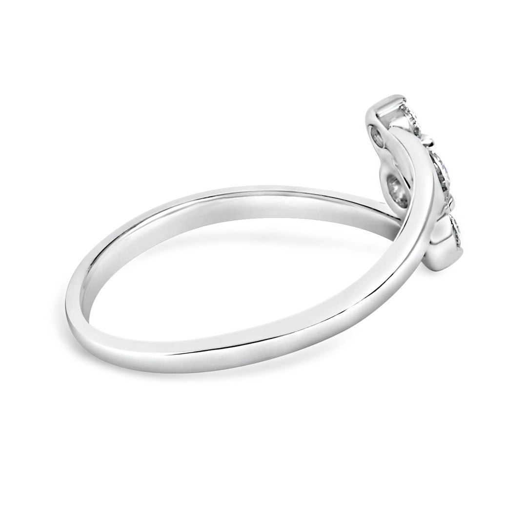 10K White Gold 1/4 Cttw Lab Grown Diamond Vertical Three Stone Ring