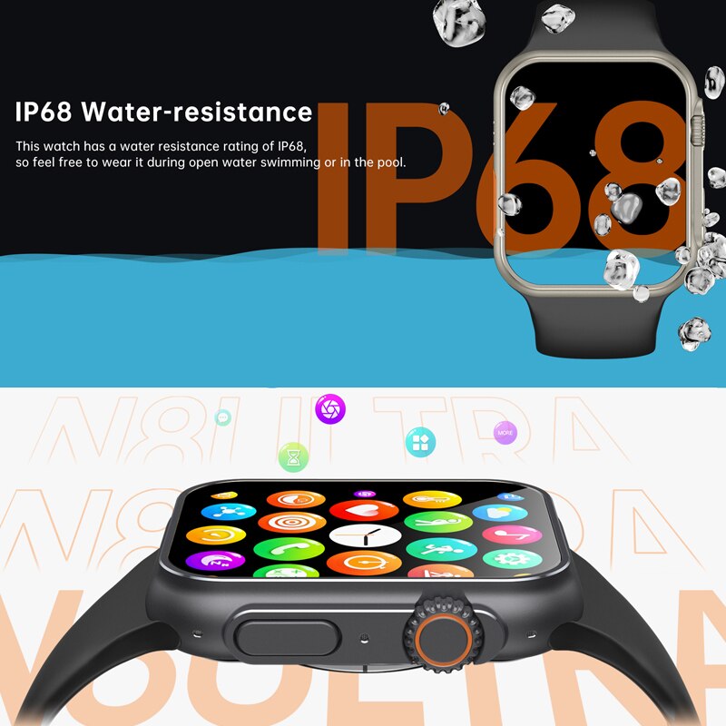 NUEVO Ultra Watch Smartwatch para Hombres Serie 8 con Acceso NFC a Puerta Smartwatch para Teléfonos Android y Apple con Correas de Reloj
