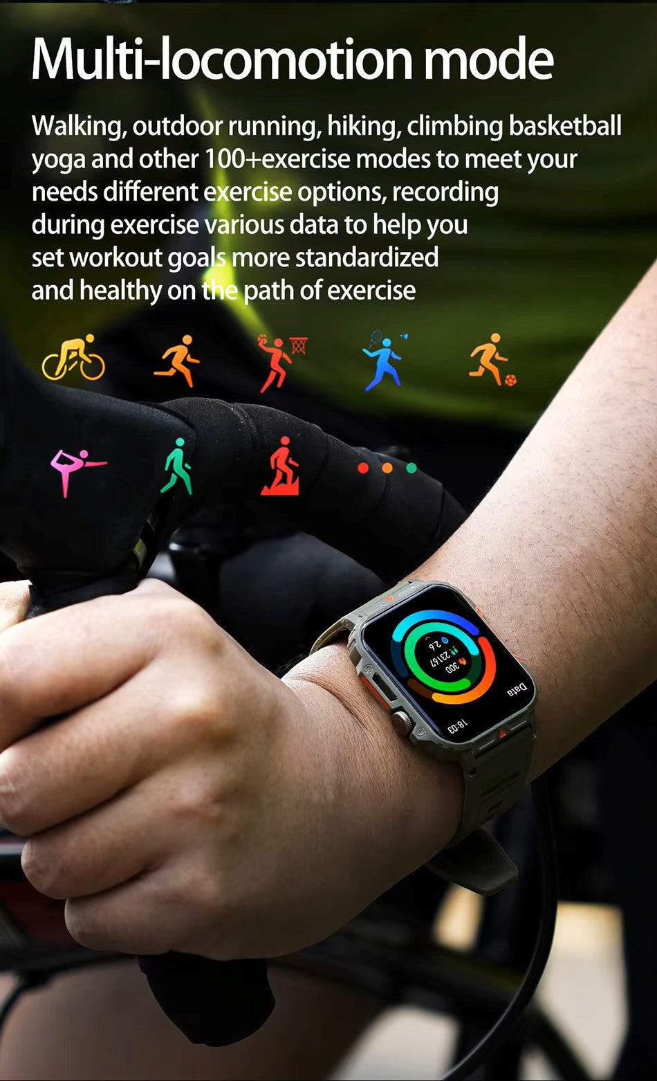 Reloj inteligente ultradelgado y resistente de grado militar: reloj deportivo resistente al agua para exteriores, pantalla grande de 1,95" y cuerpo delgado 