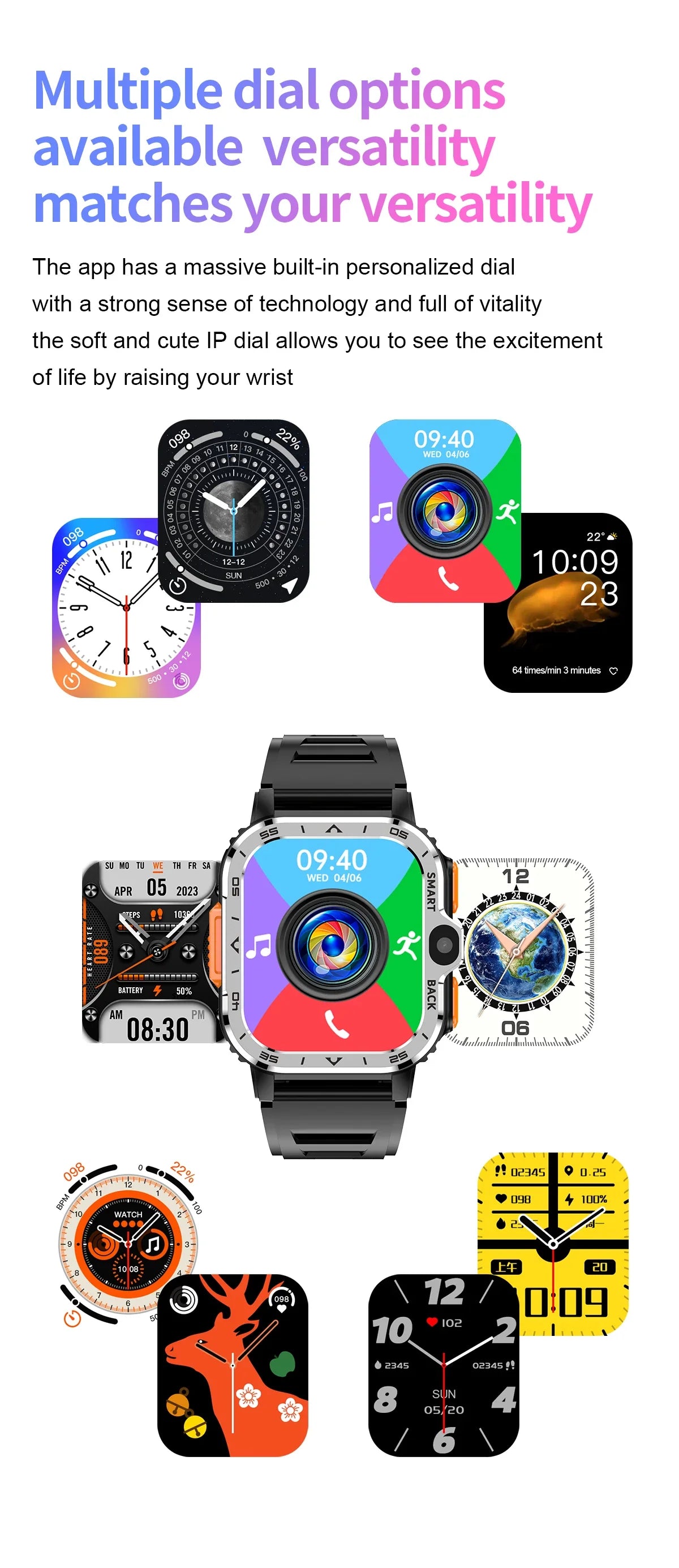 Reloj inteligente resistente con sistema operativo Android - Google Play Store - GPS, Bluetooth, Wi-Fi, red celular 4G - Cámara dual