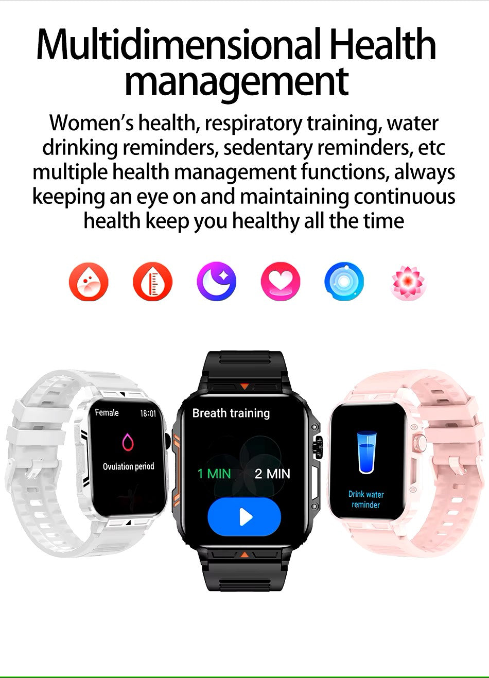 Reloj inteligente ultradelgado y resistente de grado militar: reloj deportivo resistente al agua para exteriores, pantalla grande de 1,95" y cuerpo delgado 
