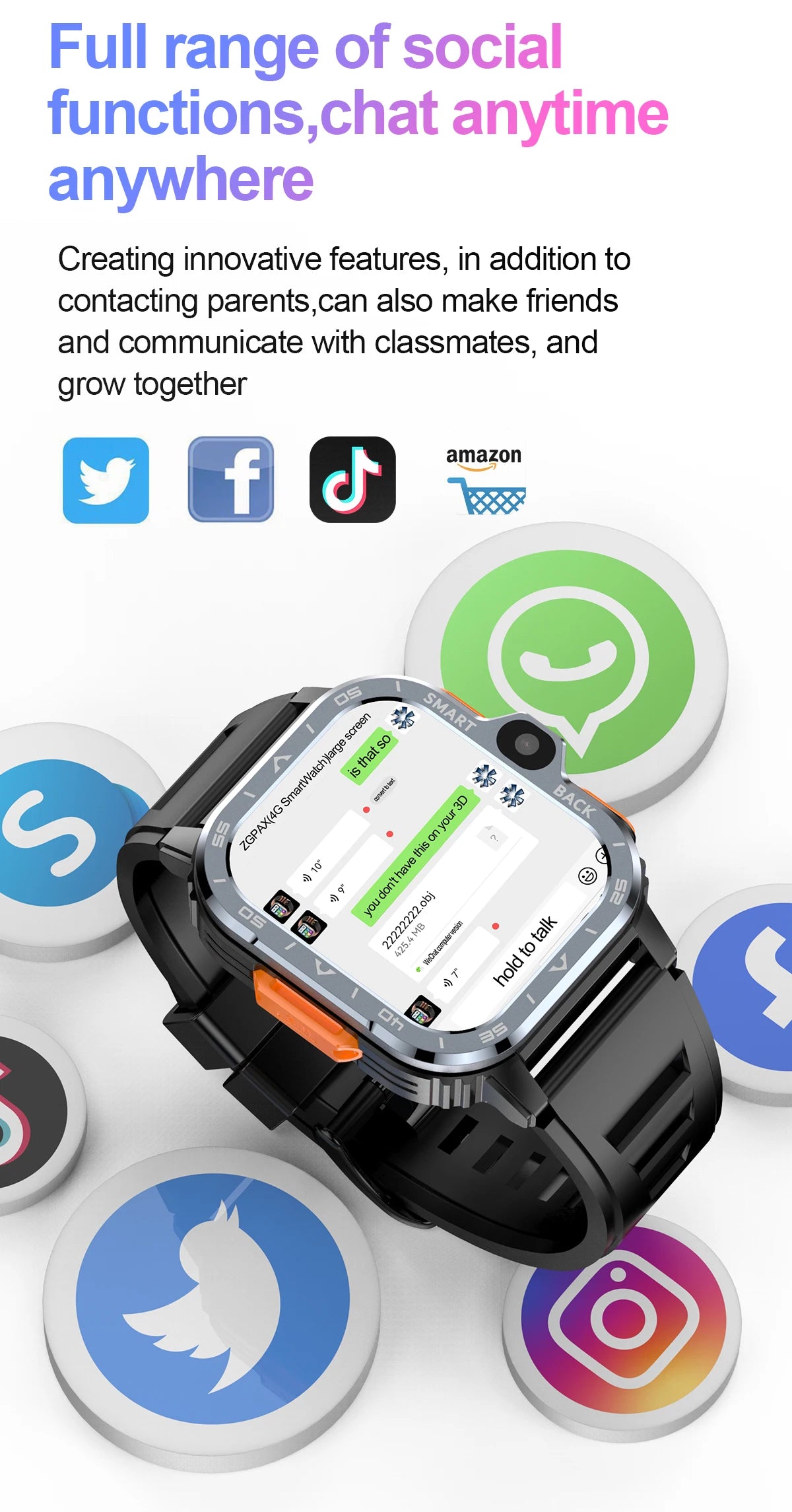 Rugged Android OS Smart-Watch - Google Play Store - GPS, Bluetooth, Wi-Fi, 4G Cellular - Dual Camera