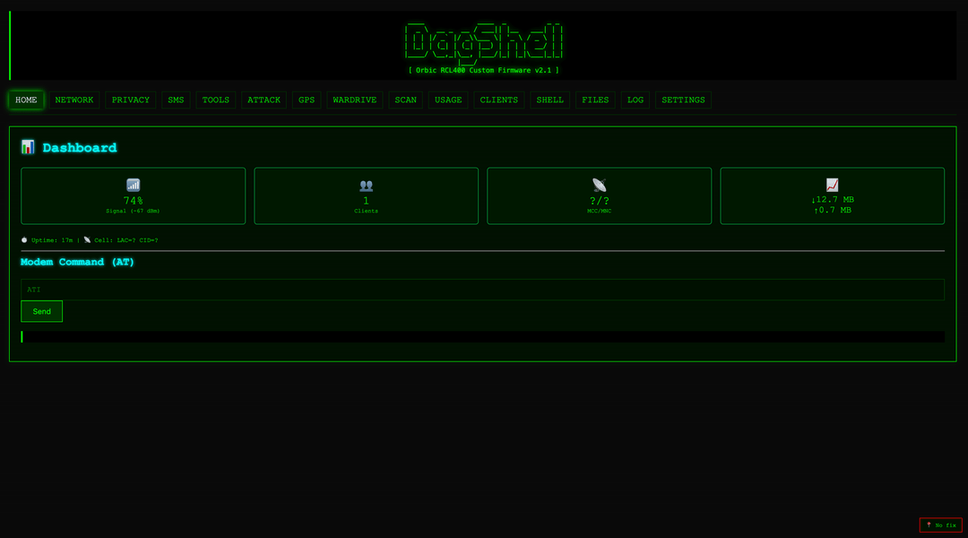 Orbic RCL400 LTE Hotspot with RayHunter + DagShell Installed - Privacy, IMSI Catcher Detection & Network Research Tool