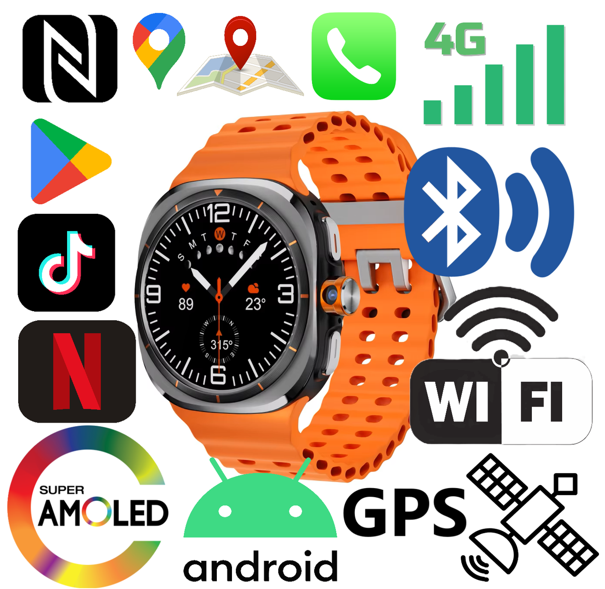Samsung Watch Ultra 2 | Built-in Camera, Wi-Fi, Bluetooth, GPS, 4G Cellular Data, Android OS, Google Play Store | Buy at iTechVista